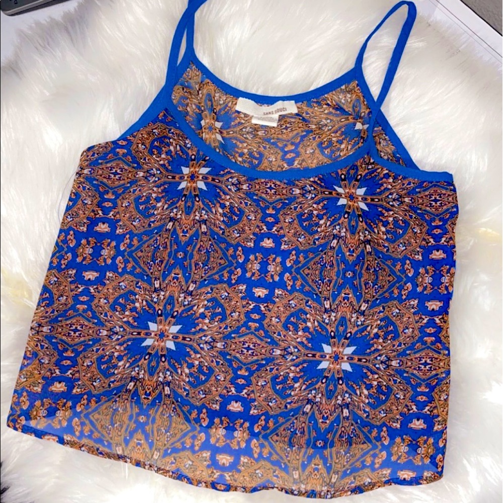 Royal blue blouse crop top tank. Size women’s small